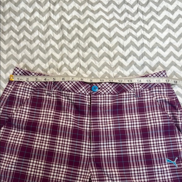 Puma Men's Purple Blue Plaid Golf Shorts sz 34 - Picture 6 of 11